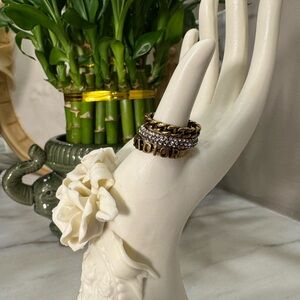 Dior copy Gold and Silver Stacked Rings
